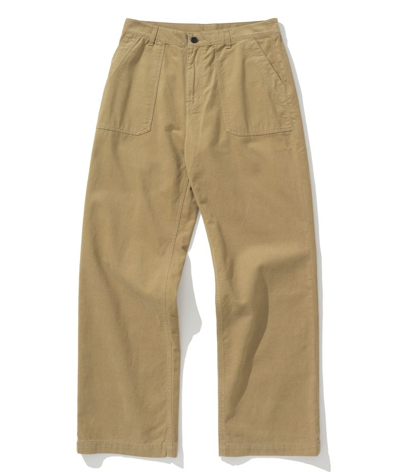 peach cotton fatigue pants regular fit beige