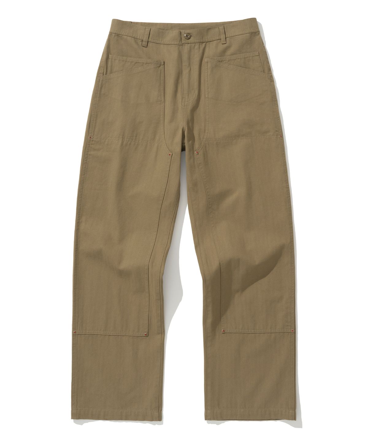 유니폼브릿지(UNIFORM BRIDGE) double knee stud pants coffee