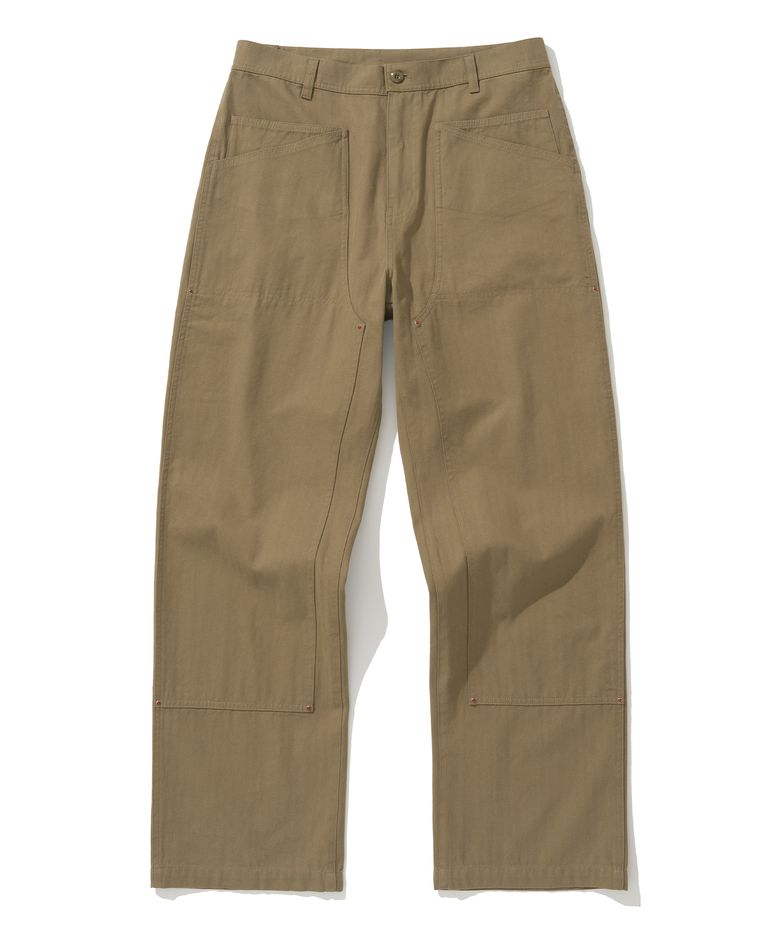 double knee stud pants coffee