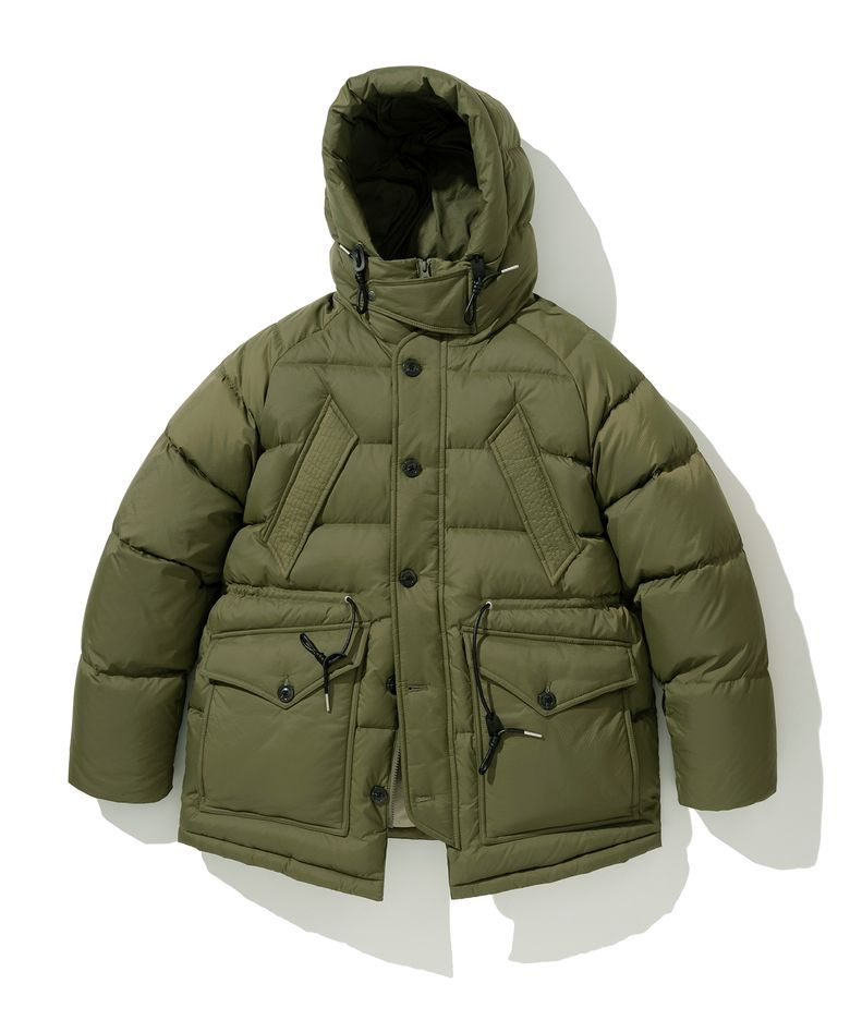 shelter duck down parka olive
