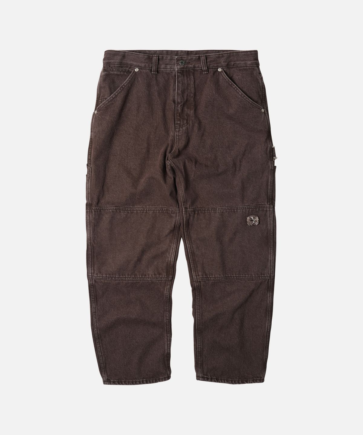 프리즘웍스(FRIZMWORKS) WASHED DENIM DOUBLE KNEE PANTS _ WASHED BROWN