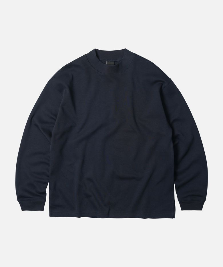 REGULAR MOCK NECK TEE _ NAVY