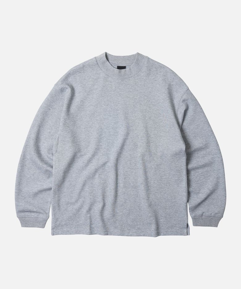 REGULAR MOCK NECK TEE _ GRAY