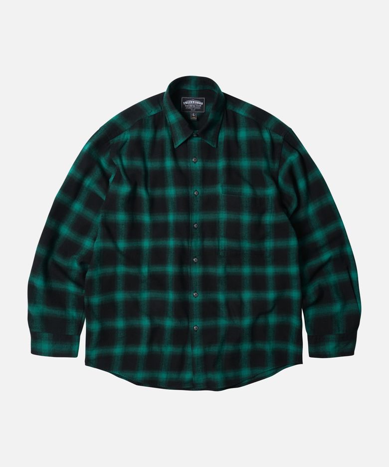 OMBRE FLANNEL RELAXED SHIRT _ GREEN