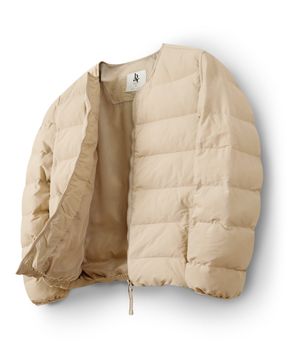 남녀공용 아칼루 라운드넥 경량 패딩점퍼 HA-1001 RIS1001 데저트베이지