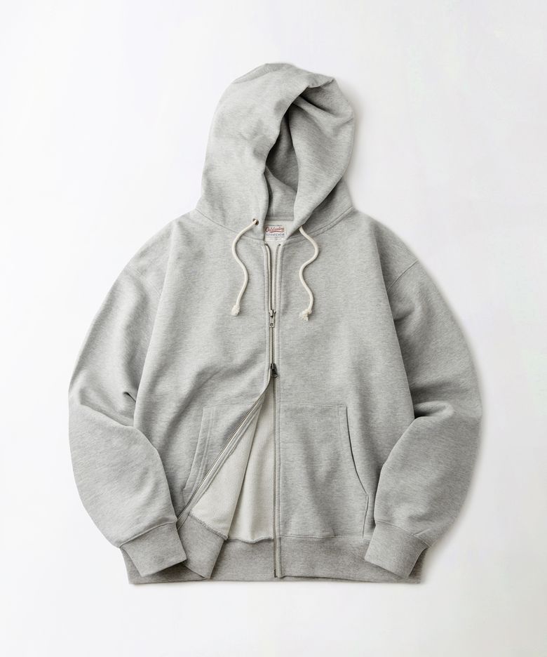AUTHENTIC COMFORT HOOD ZIP SWEAT_3%MELANGE GRAY