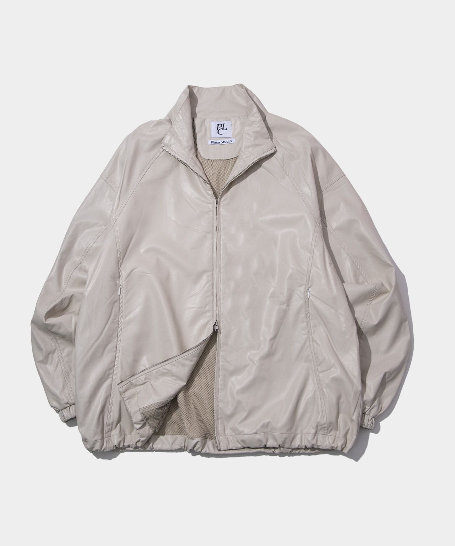 MUSINSA | PLACE STUDIO Crinkle Back Logo Point Track Leather
