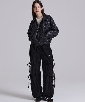 SUEDE PANTS IN BLACK (스웨이드 리본 바지)