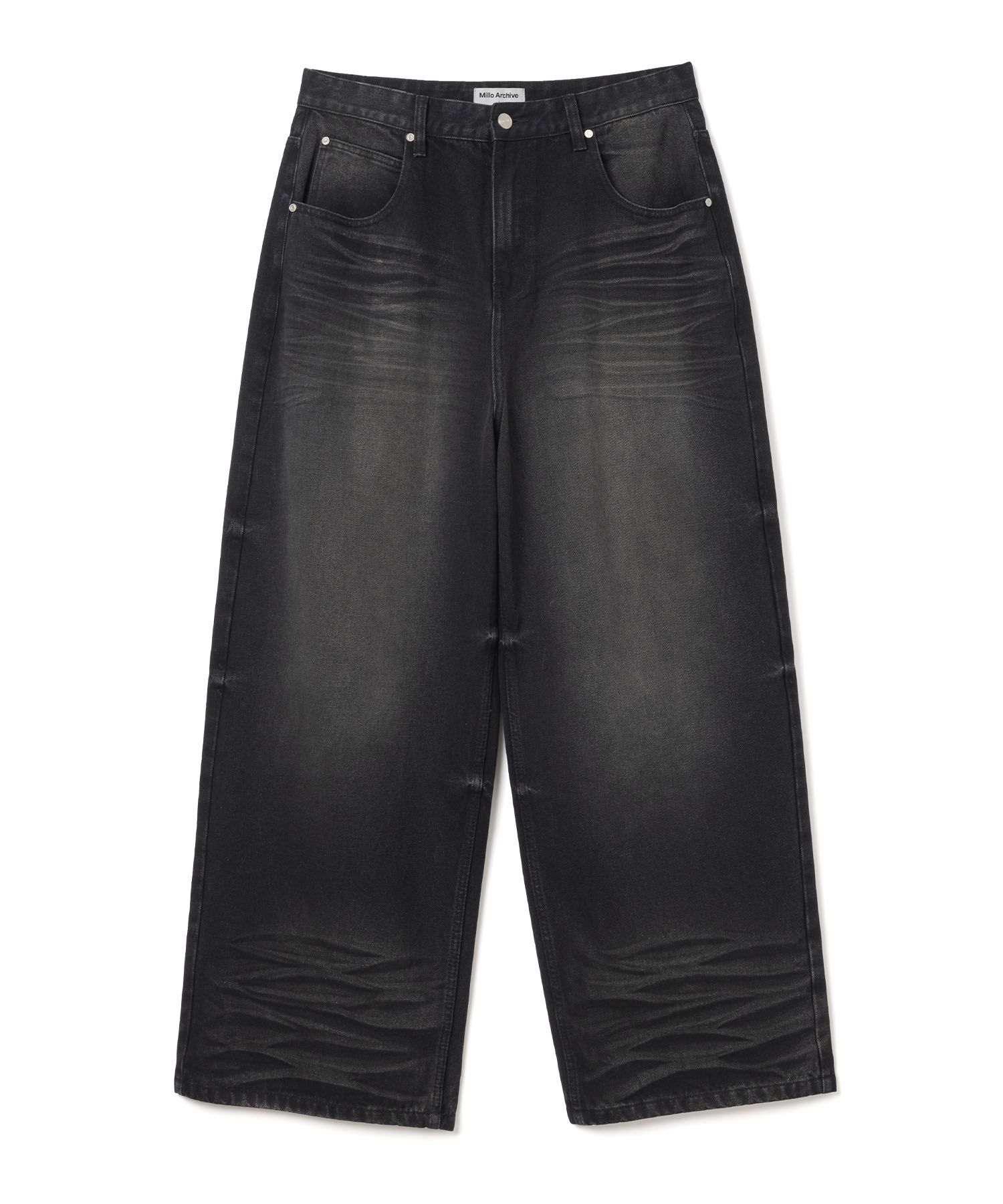 MUSINSA公式 | MILLO ARCHIVE Diagonal Fade Denim Pants [Black]