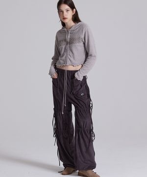 SUEDE PANTS IN DARK GREY (스웨이드 리본 바지)