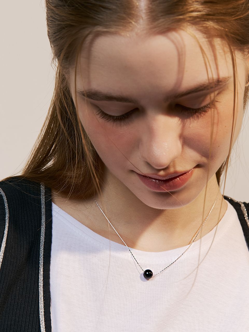 ★Hei★ sv925 onyx point necklace HE24FANSW572XXFR MUSINSA | HEI [sv925] onyx point necklace