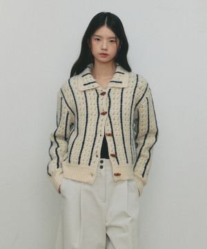 COLLAR LINE CARDIGAN(BE)