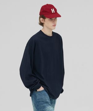 [M~4XL] 헤비 롱 슬리브 티셔츠_네이비