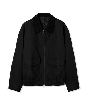 남성 카라배색 아웃포켓 점퍼 (BLACK) (HAAUJ1A)