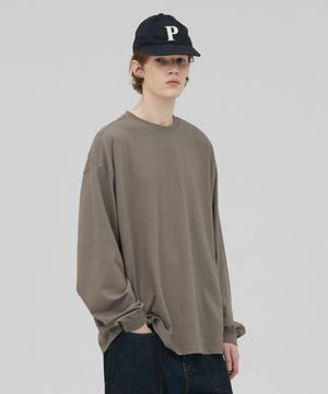 [M~4XL] 헤비 롱 슬리브 티셔츠_애쉬 브라운