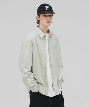 [M~4XL] 플로우 코튼 셔츠_베이지