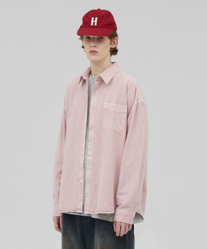 [M~4XL] 피그먼트 워싱 셔츠_핑크