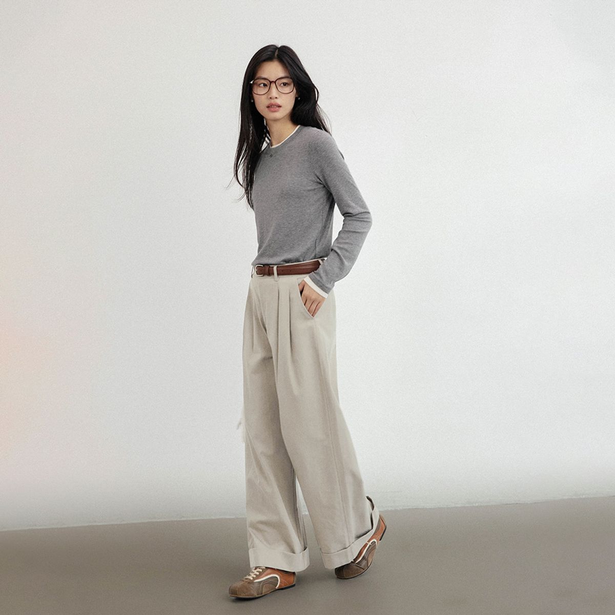 랭썬(LANGSON) LS_Wide leg loose slacks_3color
