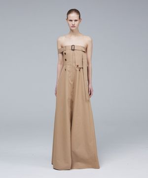 Trench pants detail long top dress