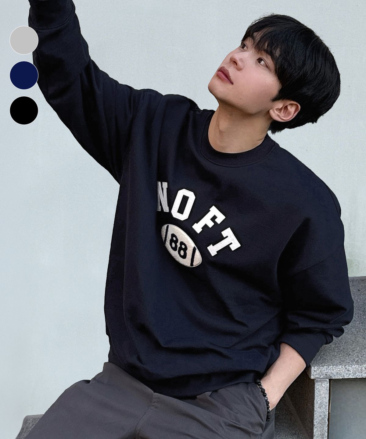 낫온리포투데이(NOT ONLY FOR TODAY) NOFT 패치워크 맨투맨 (3Color)