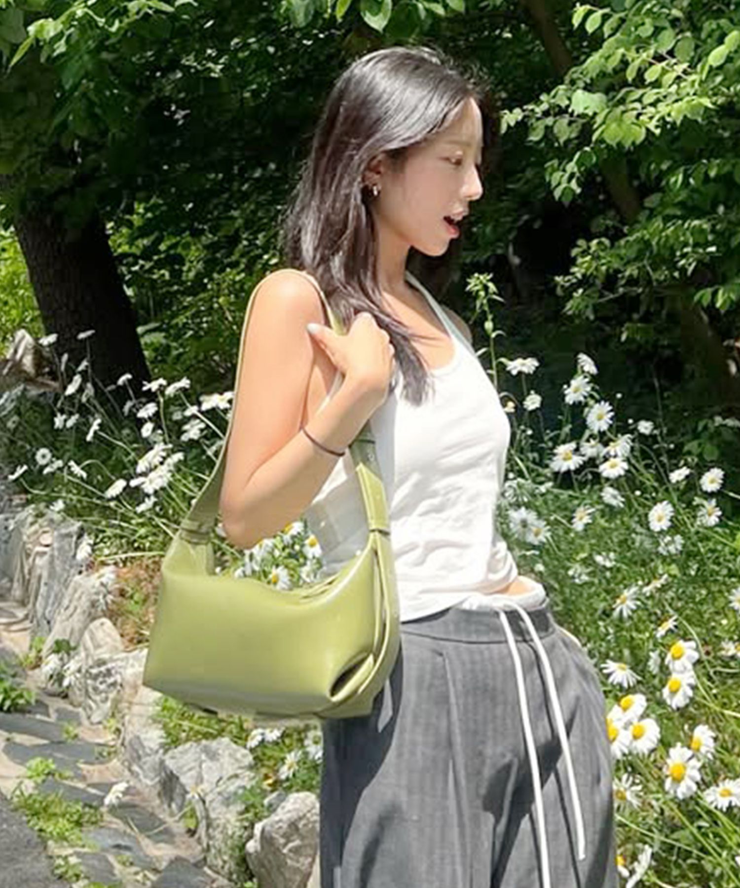◆masmarulez◆ 3way belted mini hobo bag  Olive 5012114316 MUSINSA | MASMARULEZ 3way belted mini hobo bag _ Olive