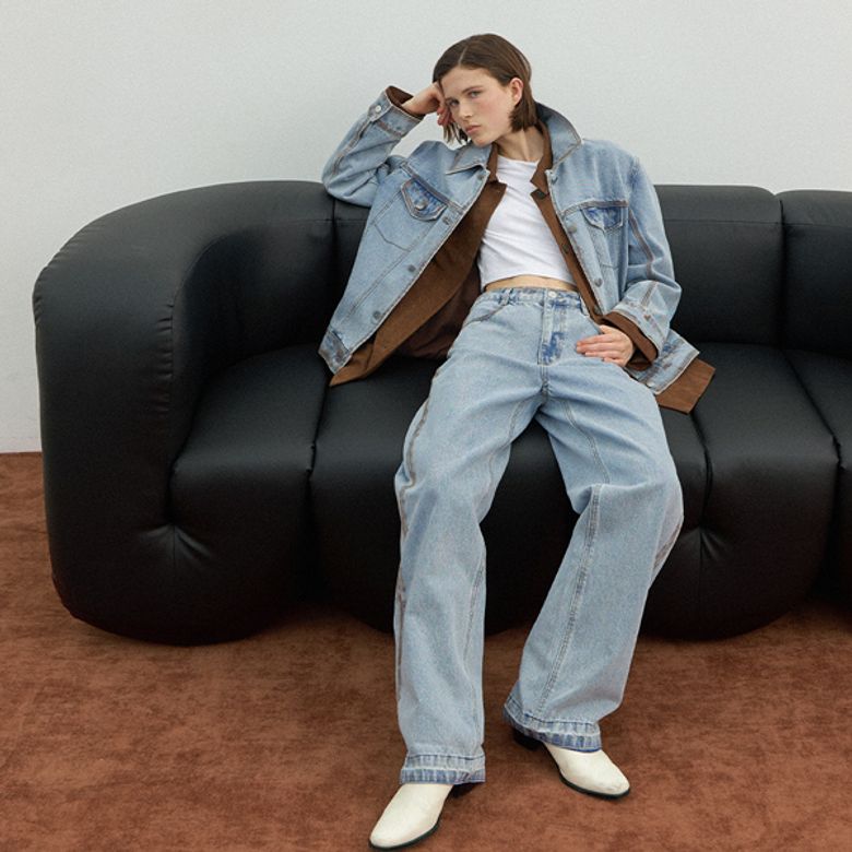 LINES SET-UP DENIM PANTS(PT-5586)