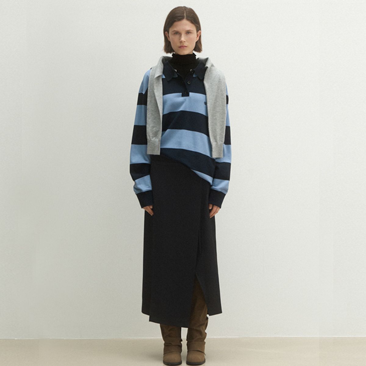 아틀리에 나인(ATELIER NAIN) UNBALANCE SEMI WRAP SKIRT(SK-4950)