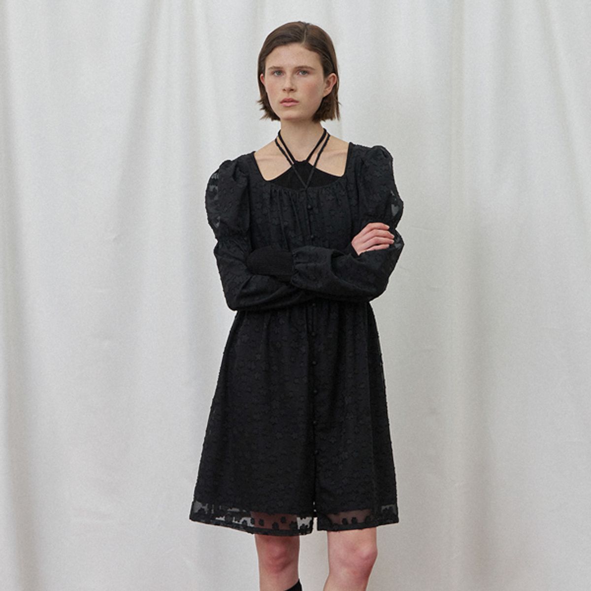 아틀리에 나인(ATELIER NAIN) ADELA PUFF LATED DRESS(OP-6222)