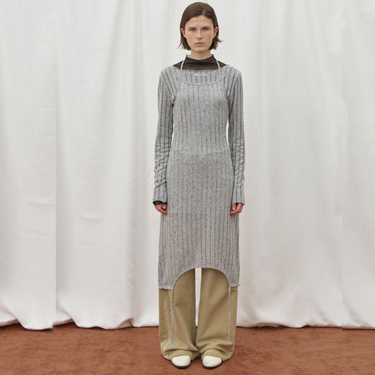 아틀리에 나인(ATELIER NAIN) JERSY RIB TOP&DRESS SET S(OP-6210)
