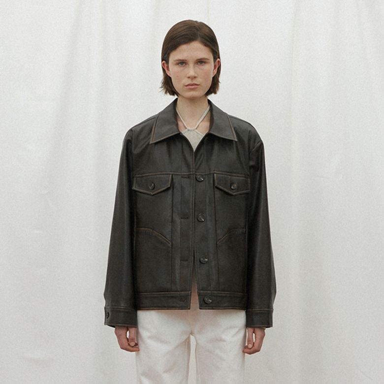 SHADE FAUX LEATHER JACKET(JK-2974)