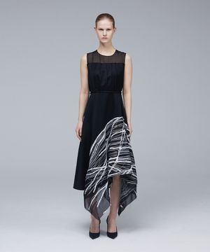 Doodle sleeveless asymmetry dress