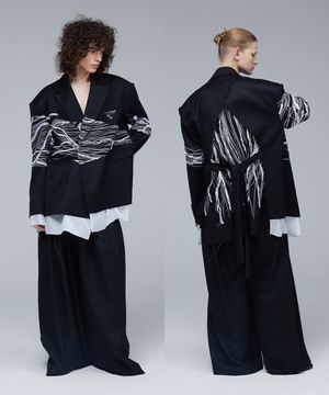 Doodle patchwork blazer