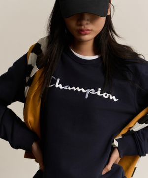 빅 스크립트 로고 크루넥 스웨트셔츠 Normal Navy