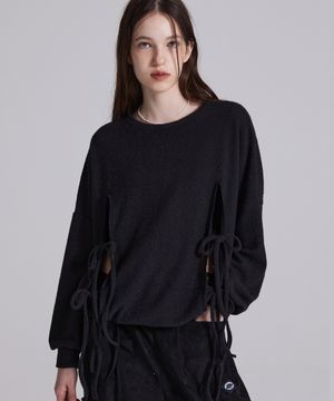 FLOPPY MTM IN BLACK (루즈핏 니트 맨투맨)