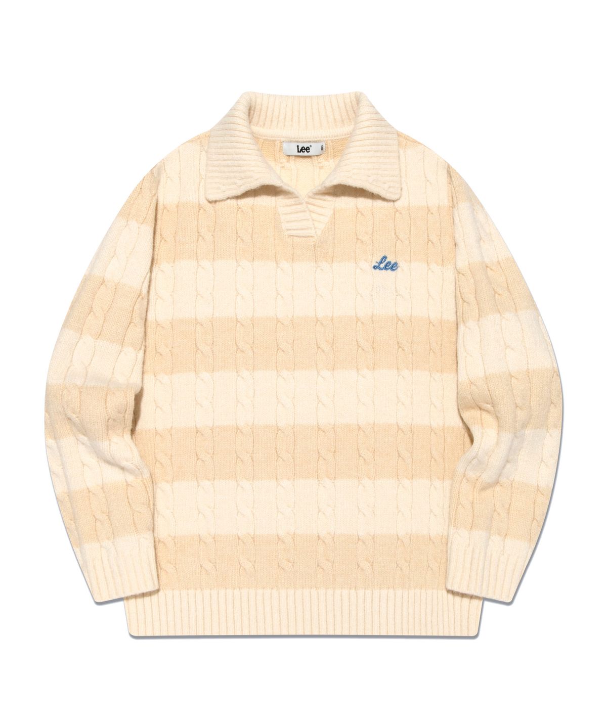 리 키즈(LEE KIDS) 케이블 스트라이프 레귤러핏 풀오버 베이지 LK2404KT70BE