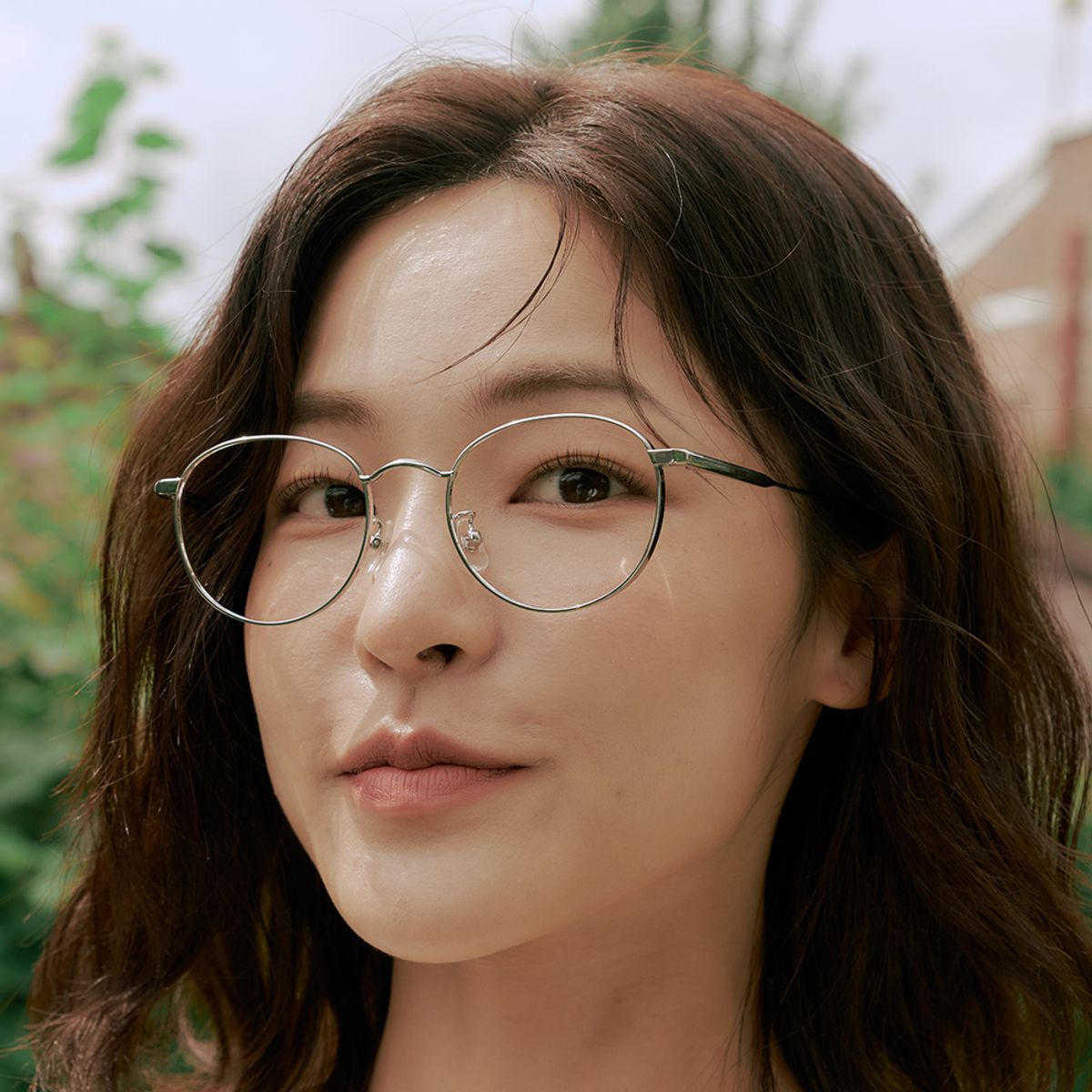 알로아이웨어(ALO EYEWEAR) AL8401 11111G 티타늄 실버 레이어드 브릿지 안경테 블루라이트 렌즈 선택