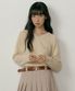 lambswool v-neck knit-yellowbeige