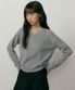 lambswool v-neck knit-gray