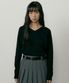 lambswool v-neck knit-black