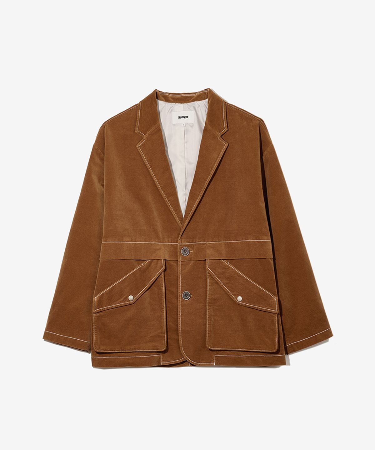 논타입(NONTYPE) OUT LAYERED MOLESKIN JACKET (CAMEL)