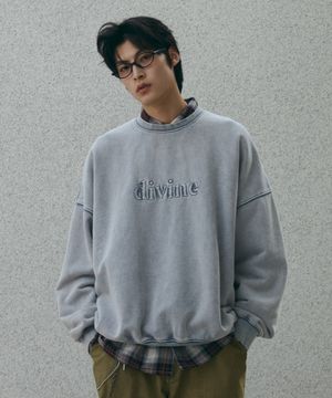 엠보 스티치 스노우 스웻셔츠 [블루]