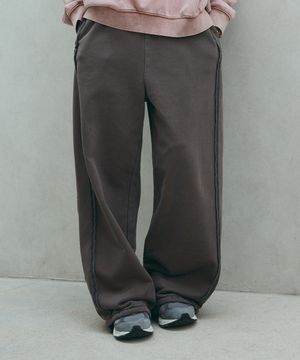 사이드 컷오프 스웻팬츠 [브라운]