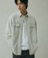 스퀘어 포켓 워싱 셔츠 [라이트그레이]