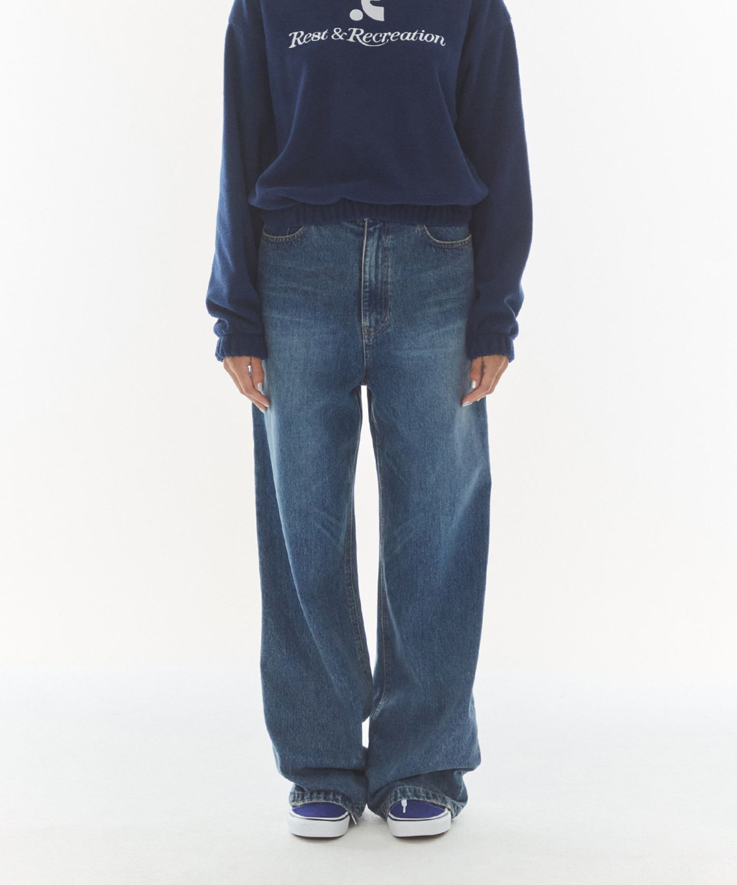 【Rest&Recreation】 WASHED DENIM PANTS ☆大人気☆ Rest & Recreation] WASHED DENIM PANTS - BLUE 正規韓国