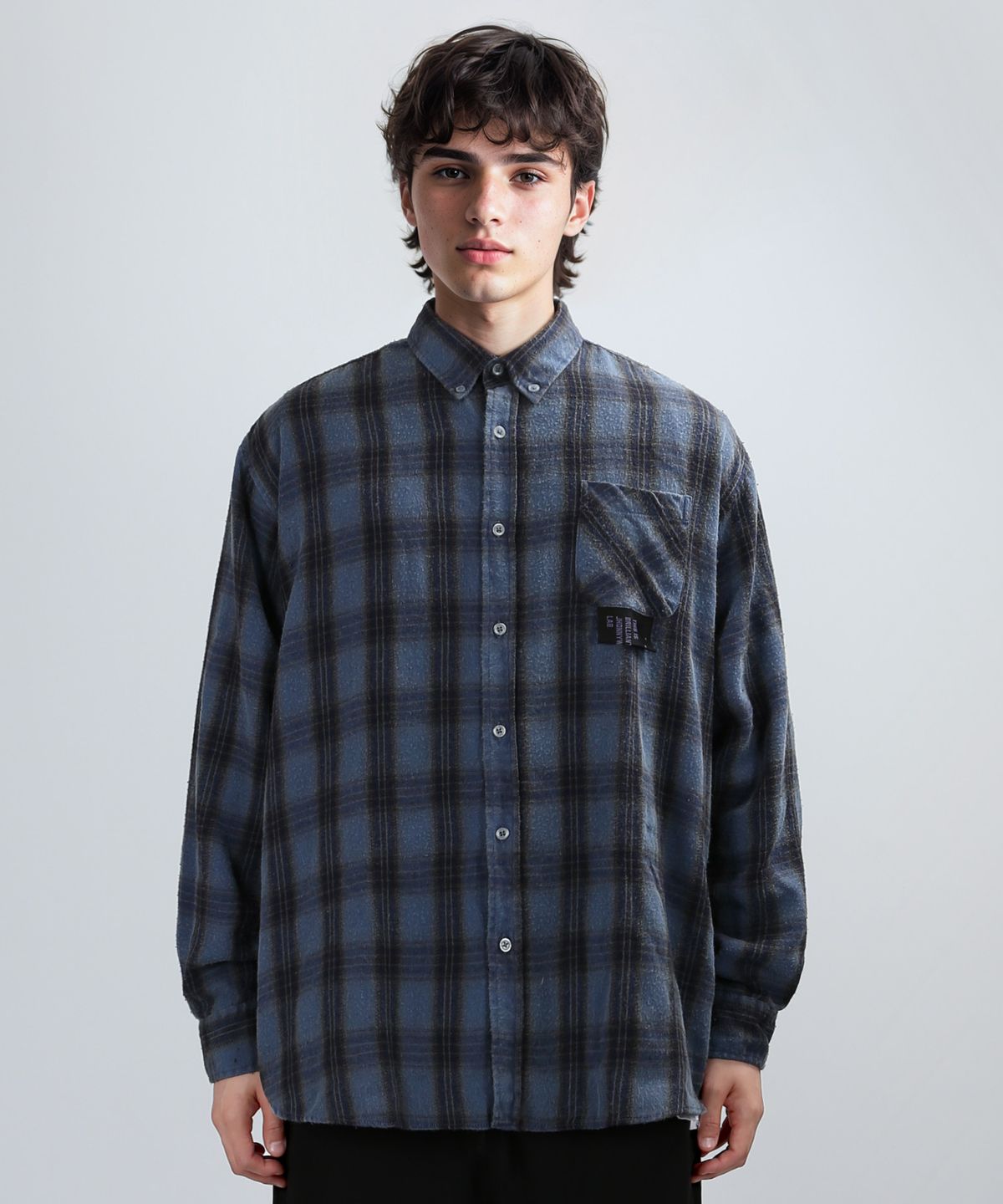 쟈니웨스트(JHONNY WEST) Wooltan Dye Check Shirts (Navy.Dye)