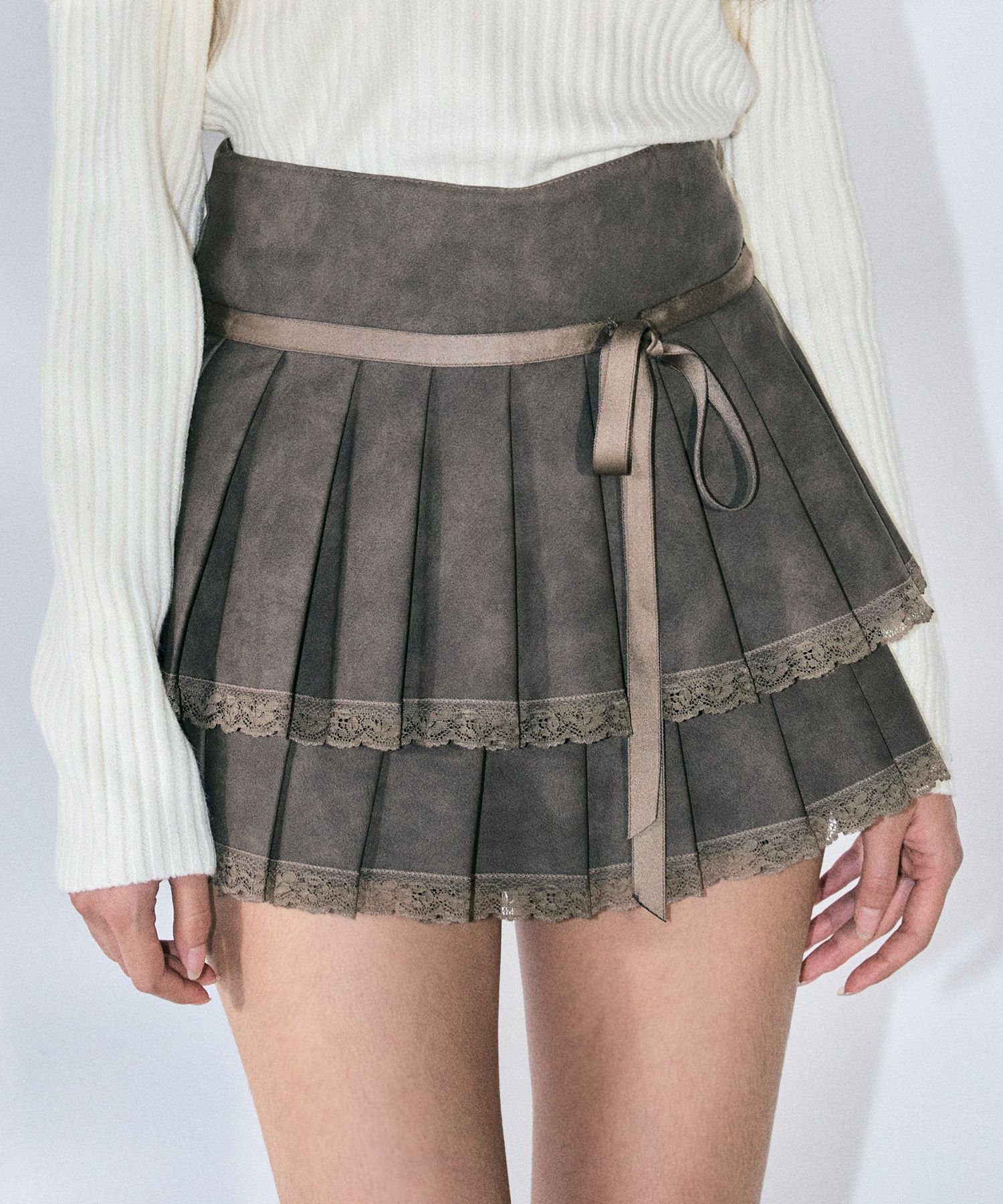 ZEROPLANET クレア ビーガン レザー プリーツ スカート MUSINSA公式 | ZEROPLANET Claire Vegan Leather Pleated Skirt