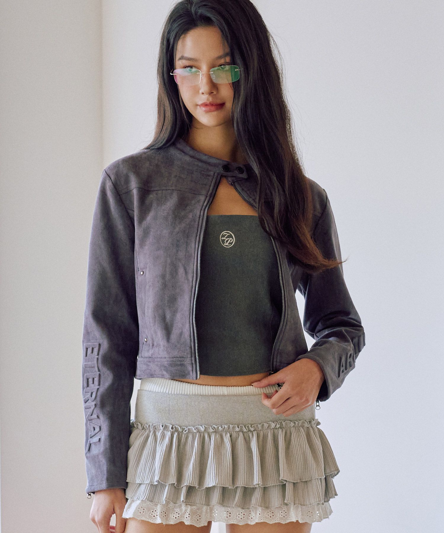 ジャケット [ZEROPLANET] Monica Lettering Suede Jacket (camel) MUSINSA | ZEROPLANET Monica Lettering Suede Jacket [CHARCOAL]