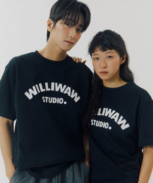 FAN-SHAPED 그래픽 후로킹 티셔츠 2 color