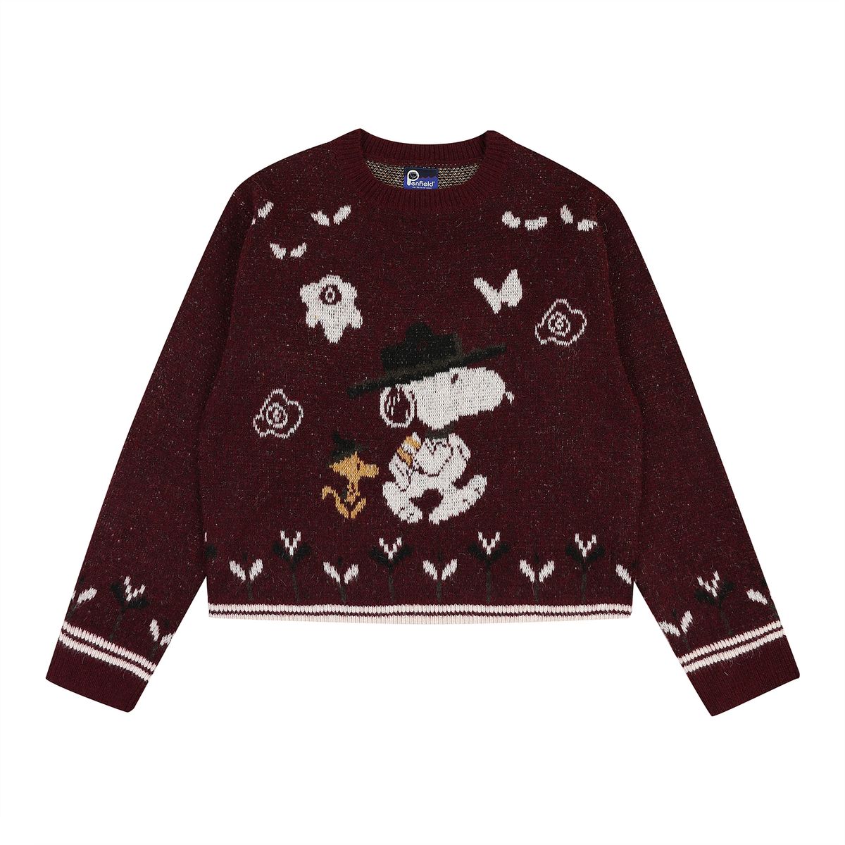 펜필드(PENFIELD) [P X PEANUTS] ADVENTURE SNOOPY PULLOVER KNIT BURGUNDY_FQ3KM85U