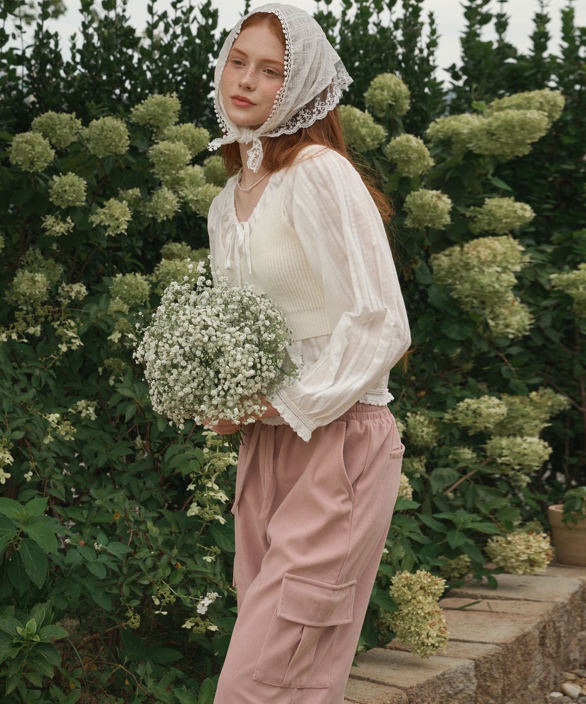 로시로우(LOSSYROW) Corduroy banding cargo pants Pink